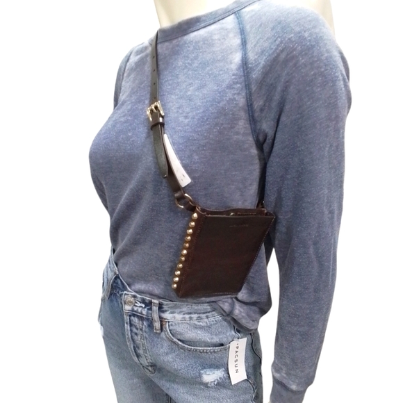 SALE ‼️ Michael Kors Studded Brown Genuine Leather Belt Bag NWT - Picture 13 of 17